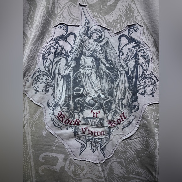 Y2K Vintage 90’s Dragonfly Rock N Roll Long Sleeve Shirt Size L - Picture 2 of 7